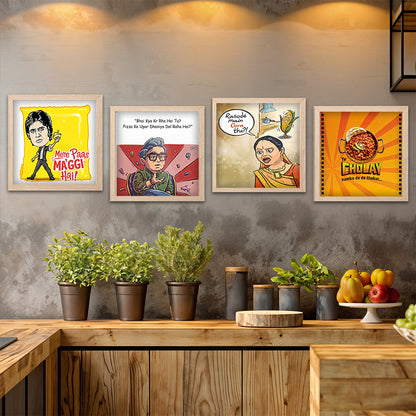 Bollywood Food Meme Wall Art Set
