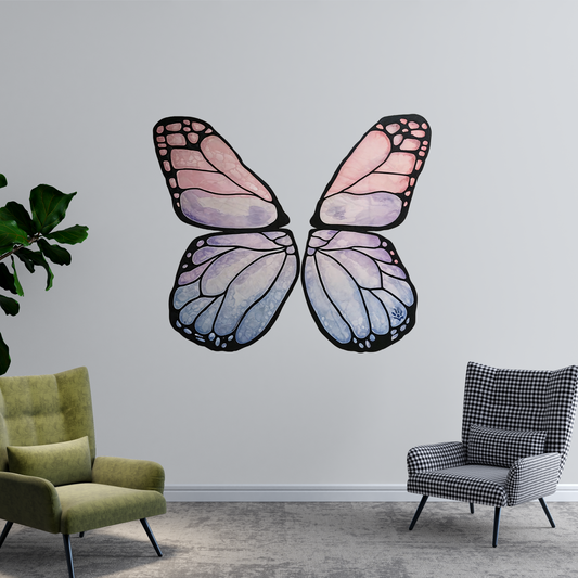 Watercolor Pink & Purple Butterfly Wall Sticker