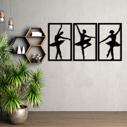 Ballet Dancers Pinewood Wall Art