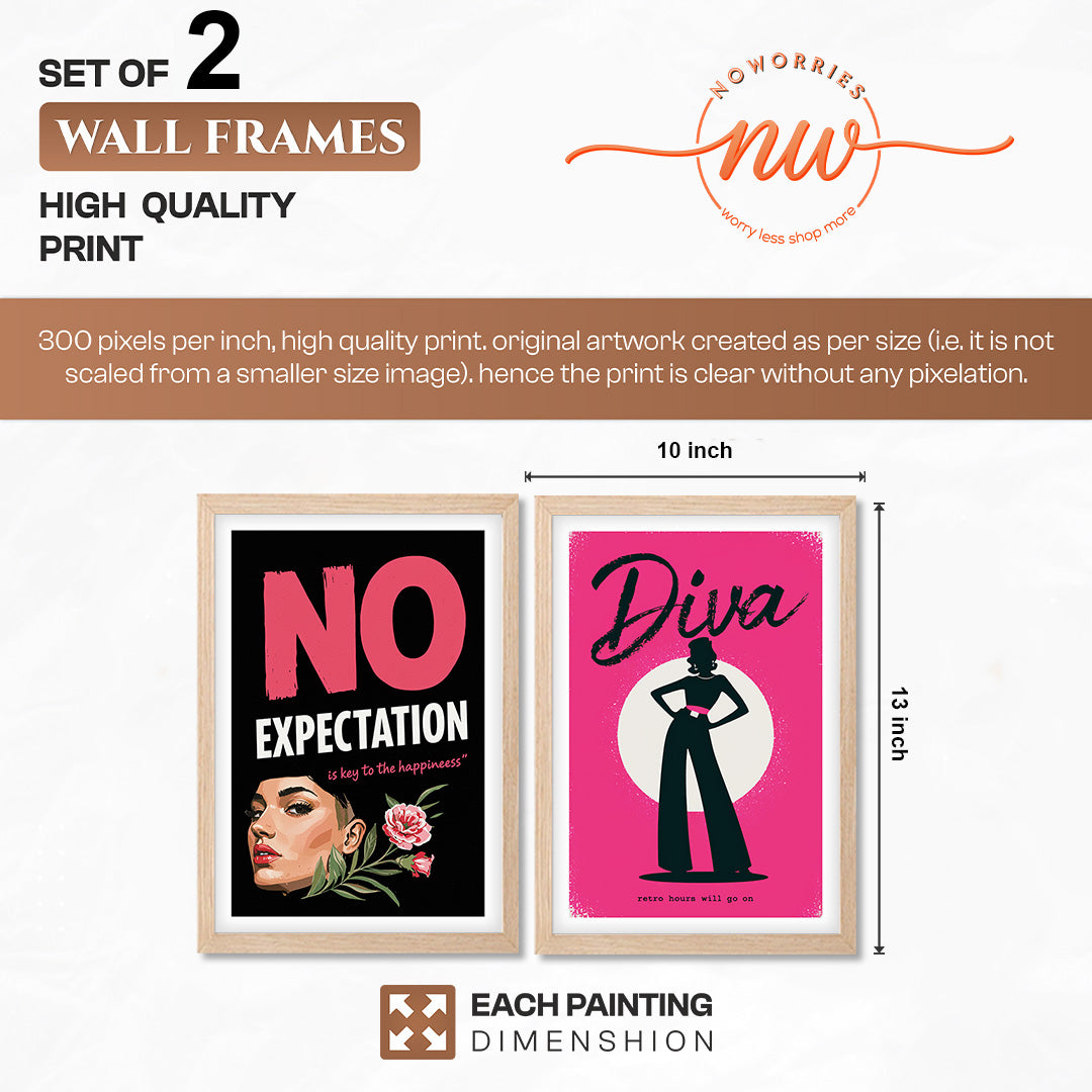 Diva Motivational Wall Art Set of 2