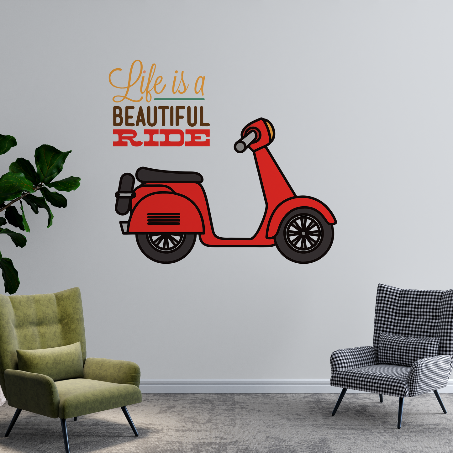 Beautiful Ride Scooter Wall Sticker