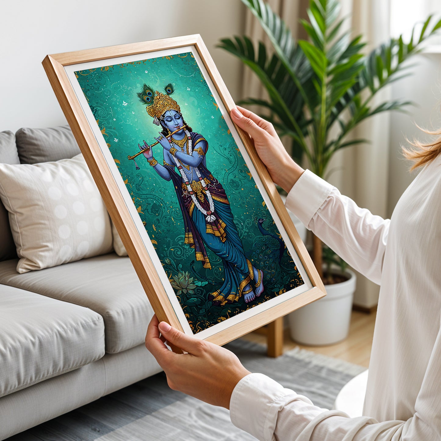Lord Krishna Flute Wall Art