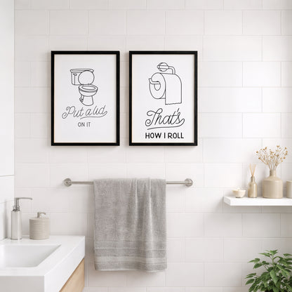 Funny Toilet Humor Wall Frames Set of 2