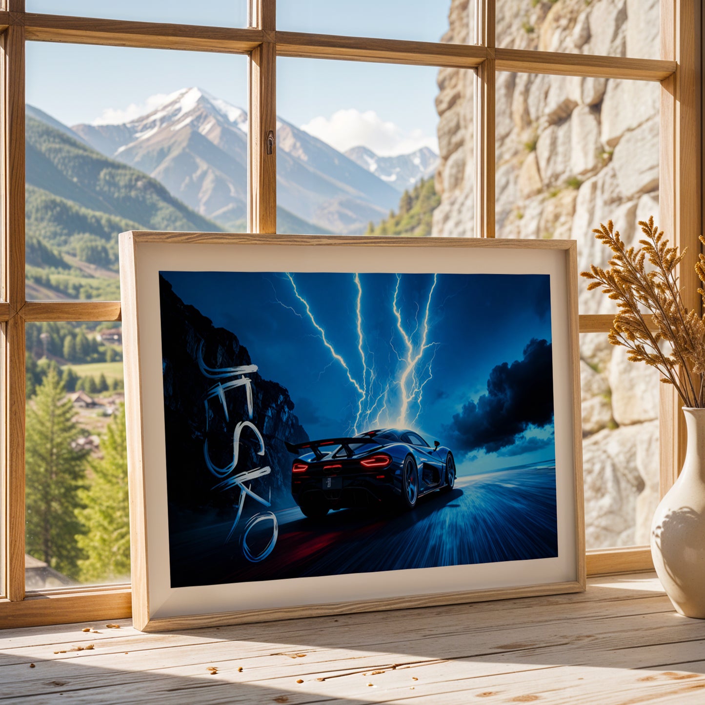 Jesko Hypercar Night Run Wall Decor