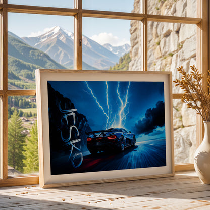 Jesko Hypercar Night Run Wall Decor