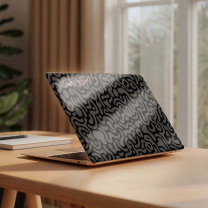 Black & Grey Doodle Maze Minimalist Laptop Skin