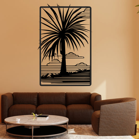 Palm Tree Pinewood Wall Art