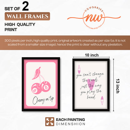 Cherry & Motivational Typography Print Set