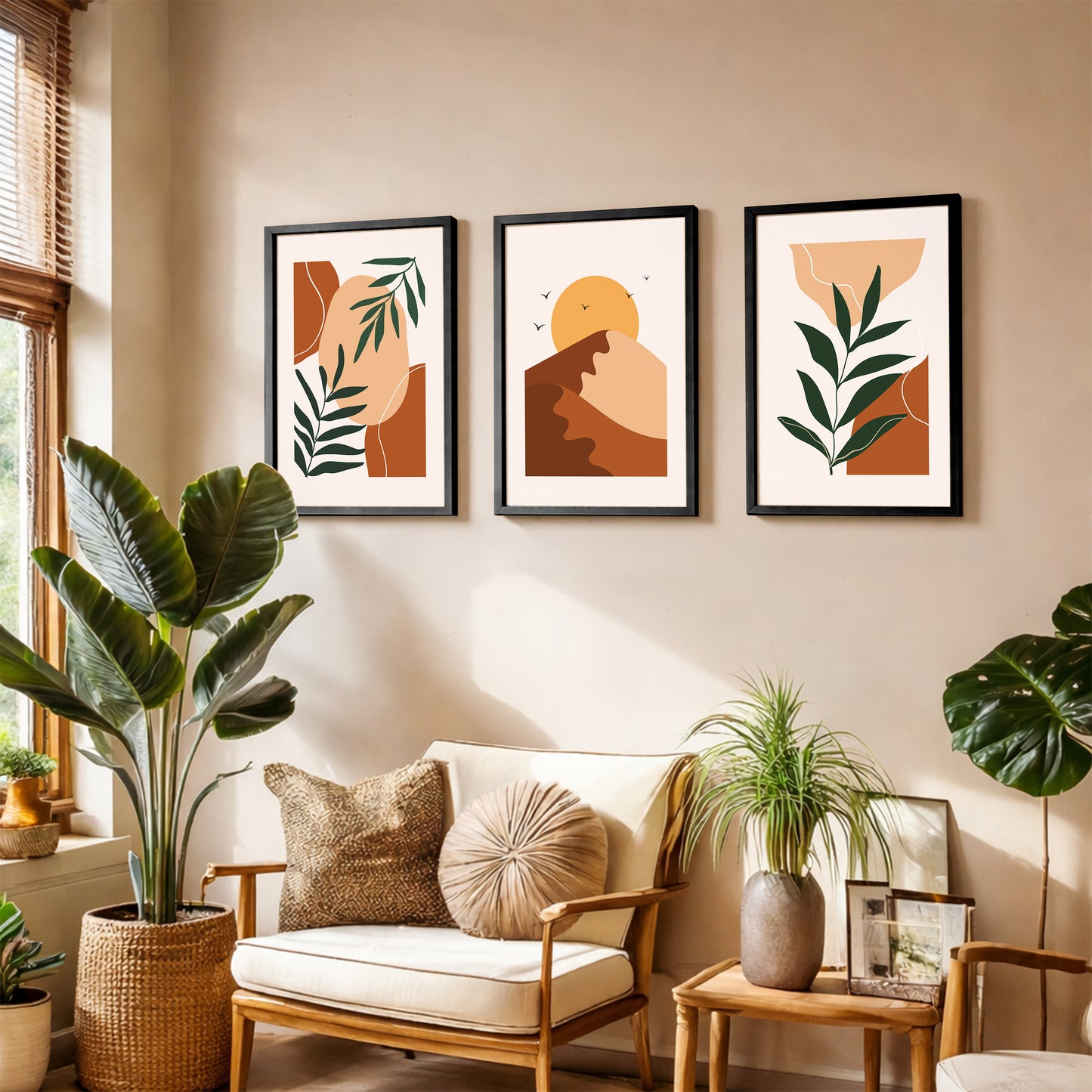 Boho Nature Minimal Wall Frame Set of 3