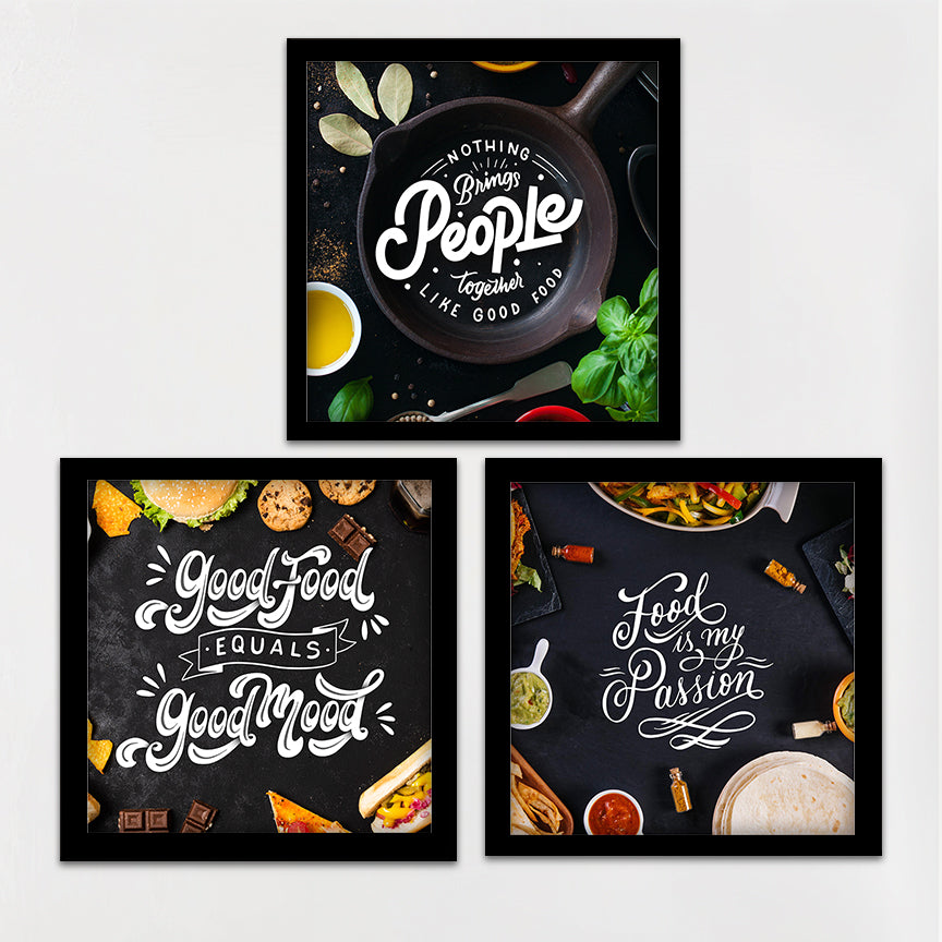 Good Food Quote Wall Frame Set of 3