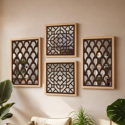 Scallop Arch Mirror Set Set of 4