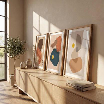 Modern Abstract Wall Frames Set of 3