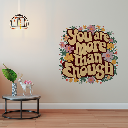 Retro Floral More Than Enough Wall Sticker