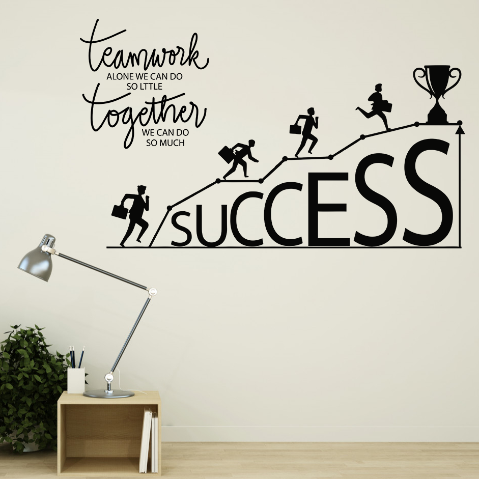 Teamwork to Success Motivational Office Wall Sticker