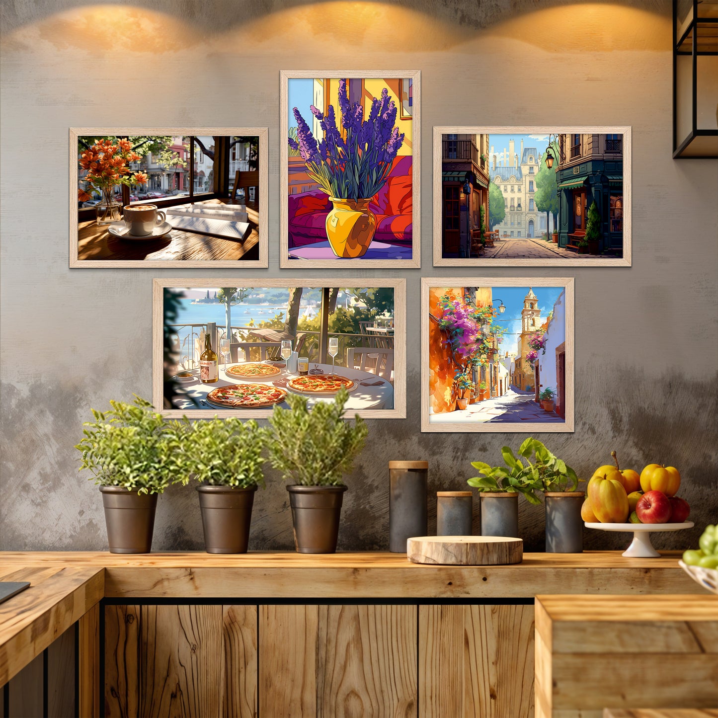 Coastal Cafe Vibes Wall Frame Set