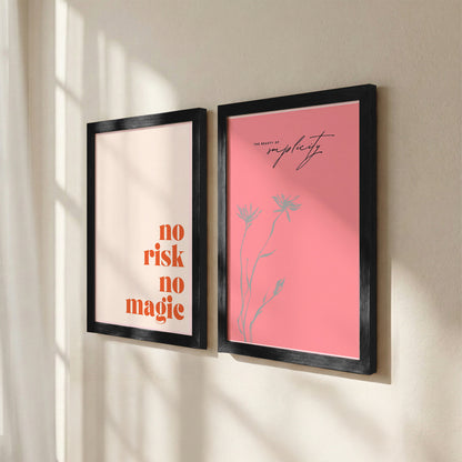 No Risk No Magic Inspirational Wall Art Set of 2