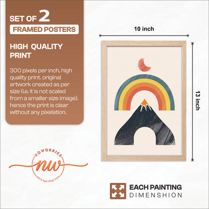 Boho Rainbow Wall Art Set of 2