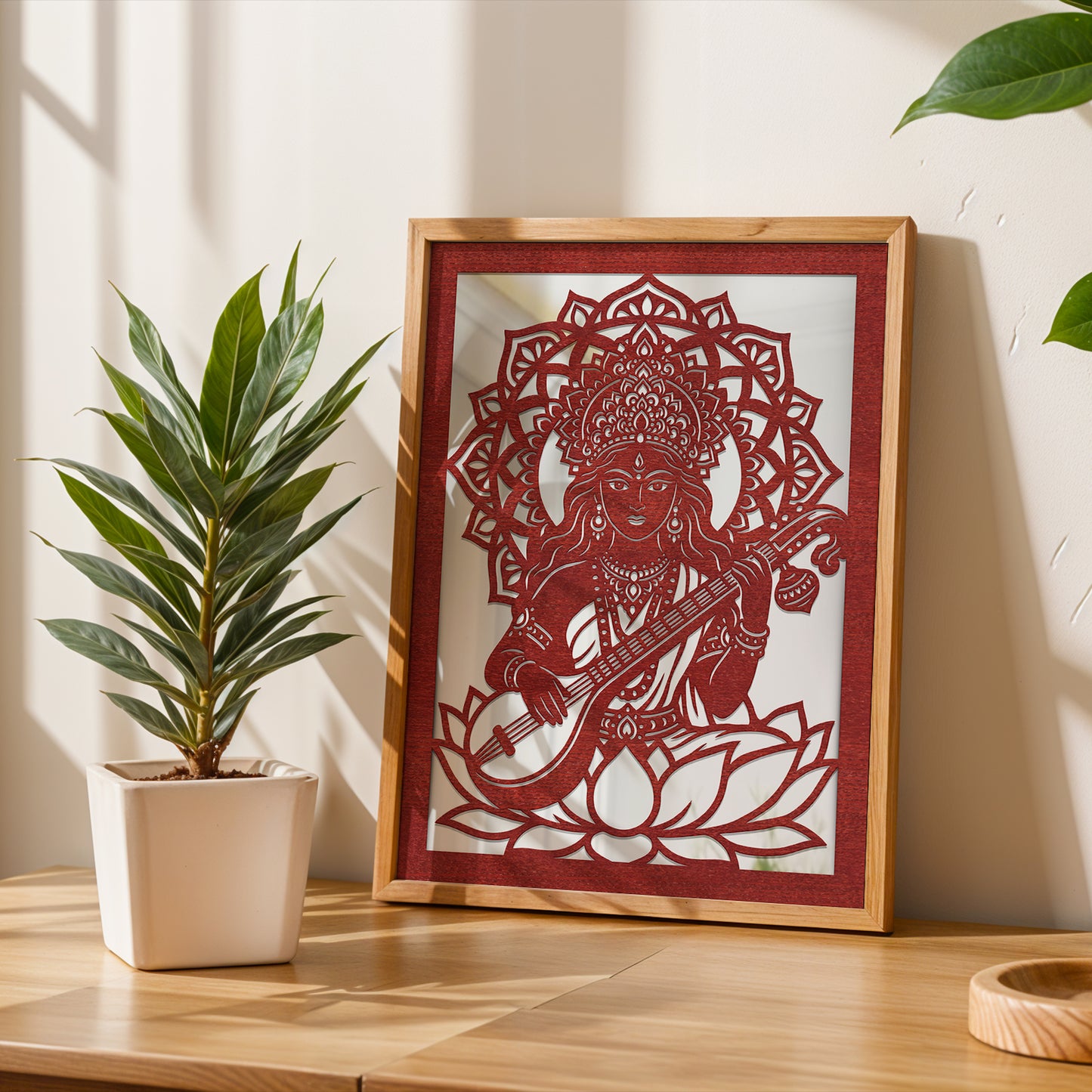 Saraswati Pinewood Laser Wall Art