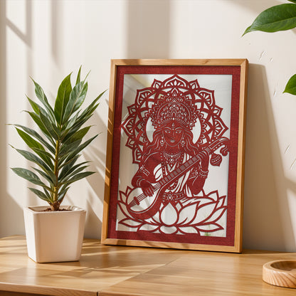 Saraswati Pinewood Laser Wall Art