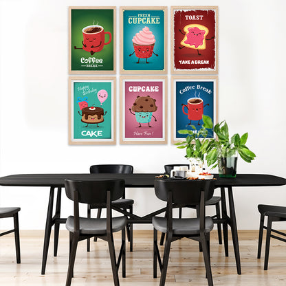 Cute Food Art Collection Wall Frame Set