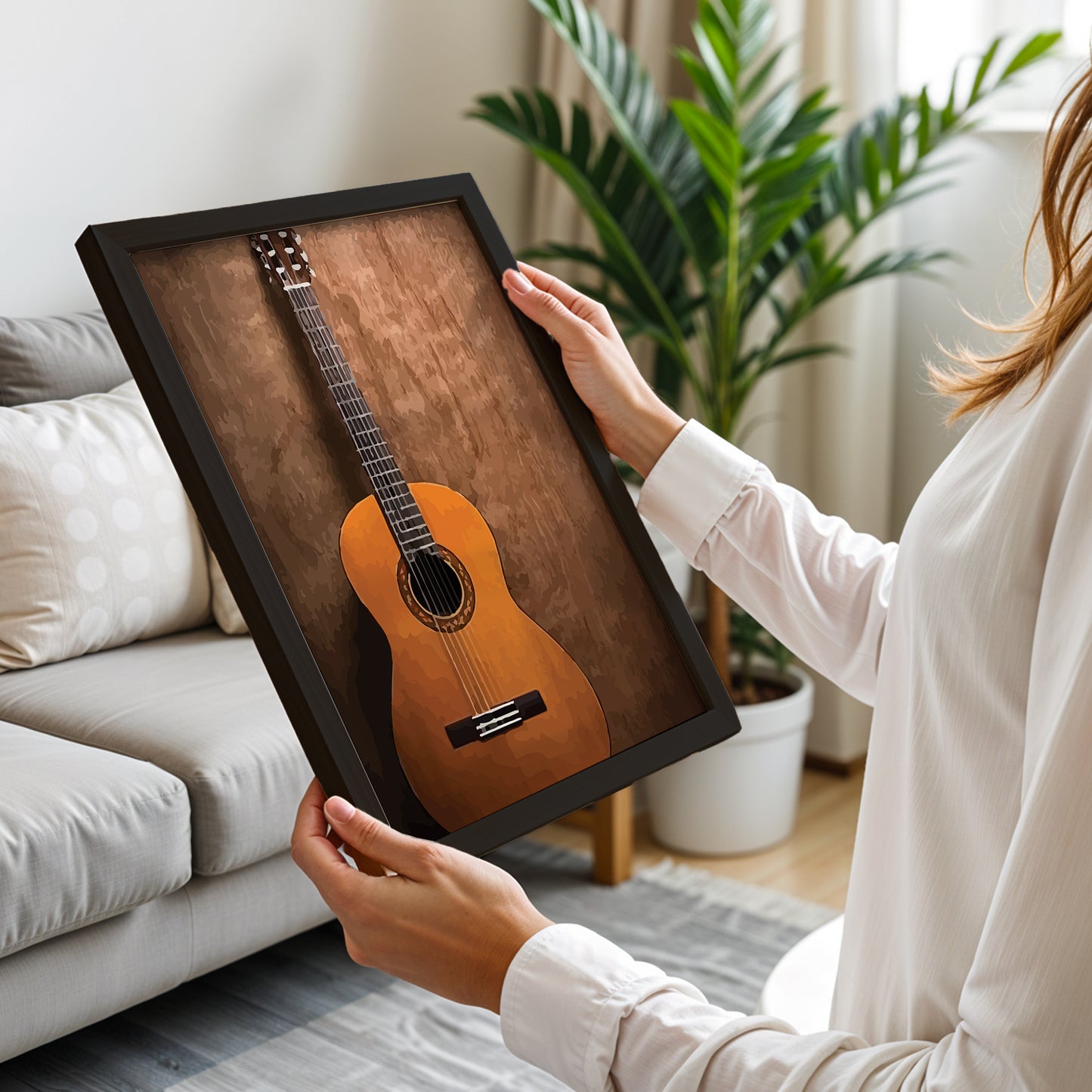 Classic Acoustic Guitar Framed Wall Art