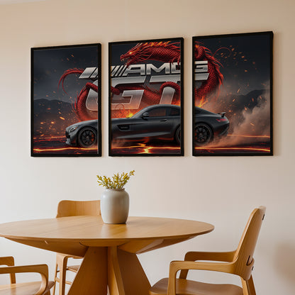 AMG GT Dragon Wall Frame Set of 3