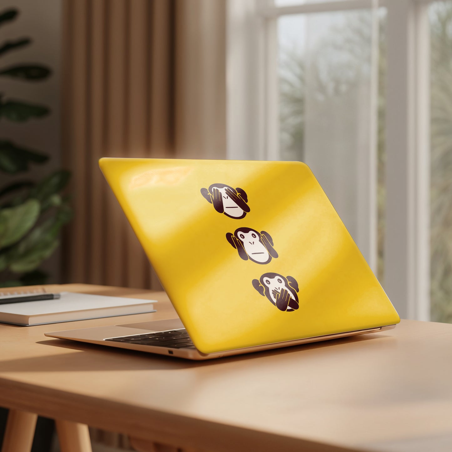 Muted Monkeys Yellow Vinyl Laptop Skin