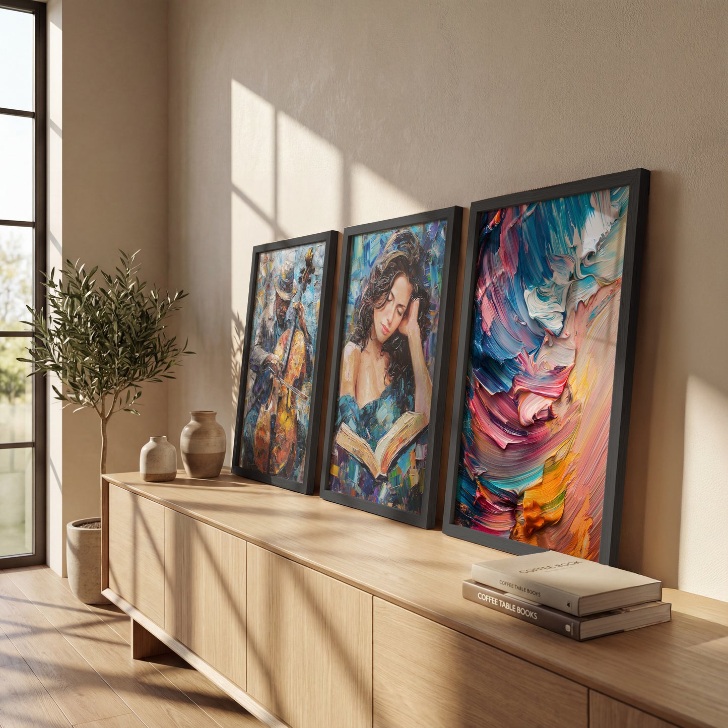 Vibrant Expressionist Wall Art Set of 3
