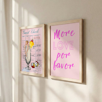 Pink Retro Chic Wall Art Set