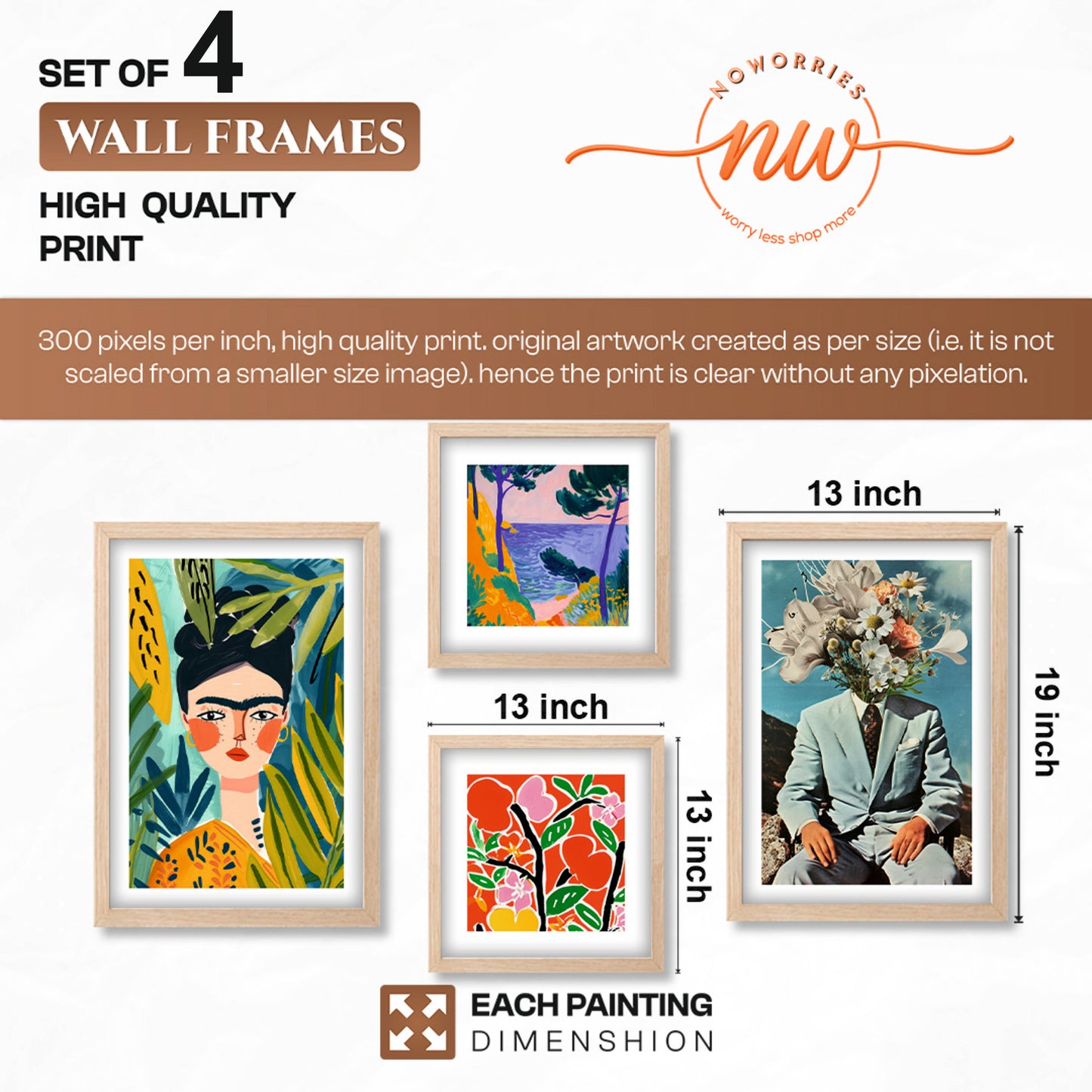 Modern Expression Wall Set of 4