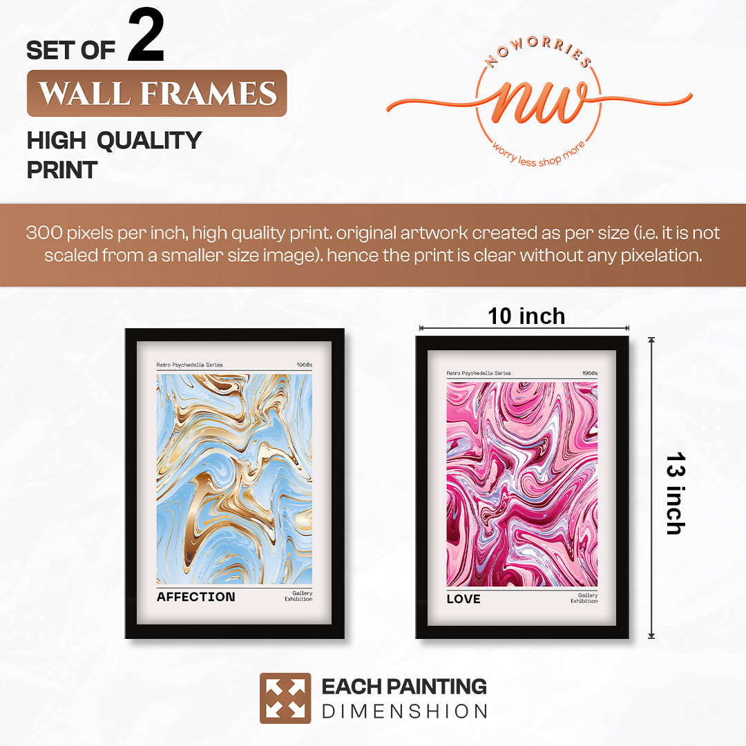 Affection & Love Marble Poster Set of 2
