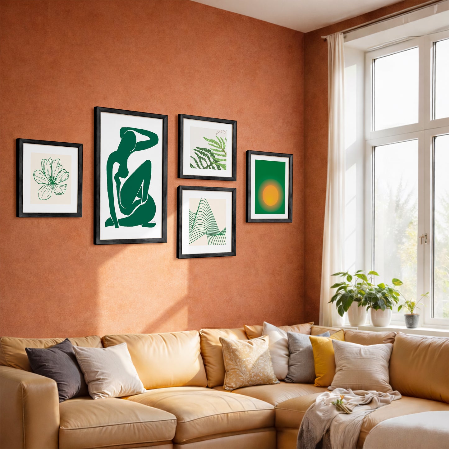Organic Abstract Wall Set of 5
