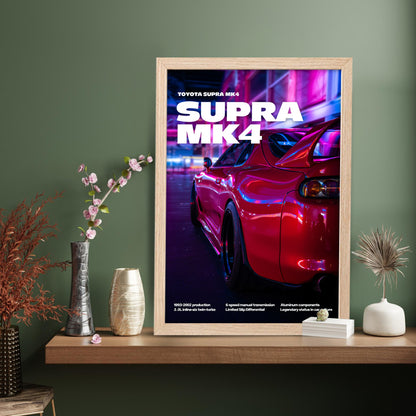 Supra MK4 Night Drive Wall Art