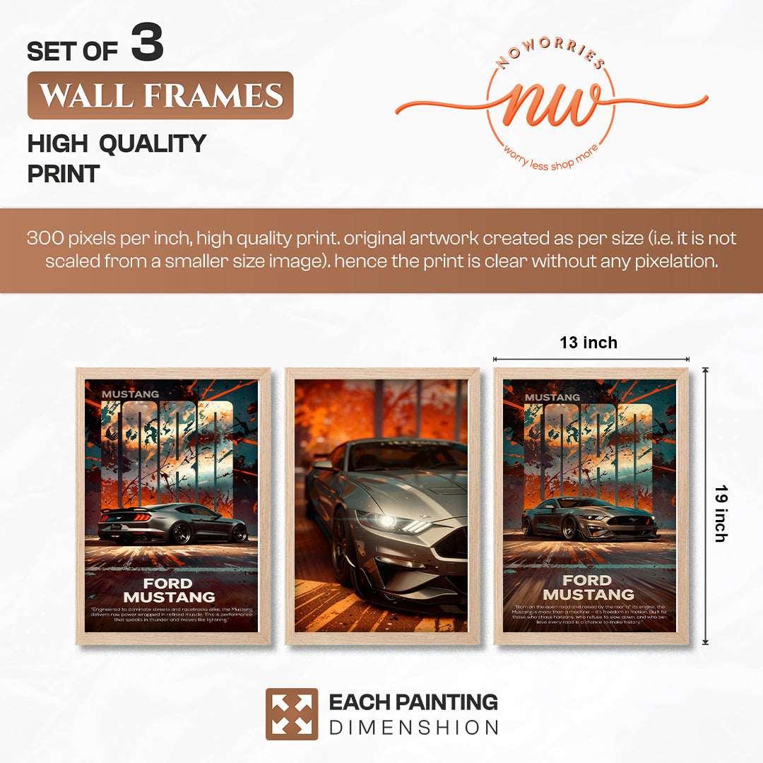 Ford Mustang Wall Art Set of 3