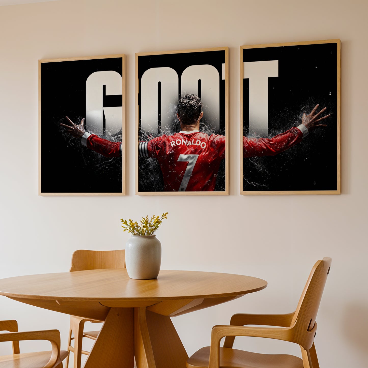 Cristiano Ronaldo GOAT Wall Art Set of 3