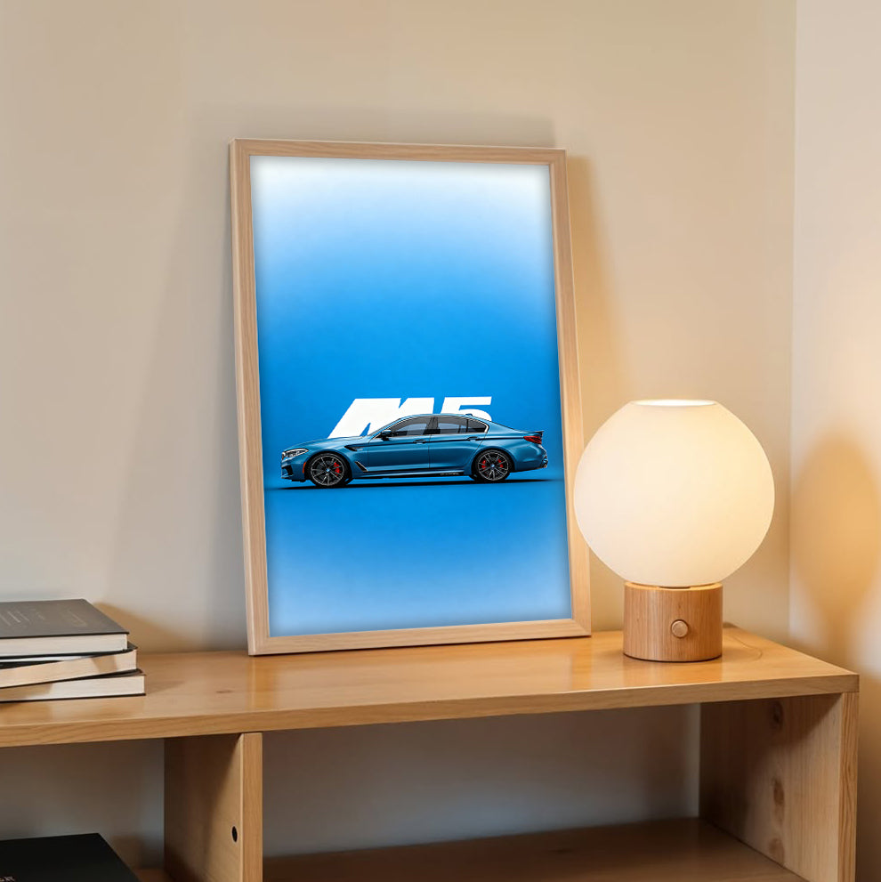 BMW M5 Side Profile Wall Frame