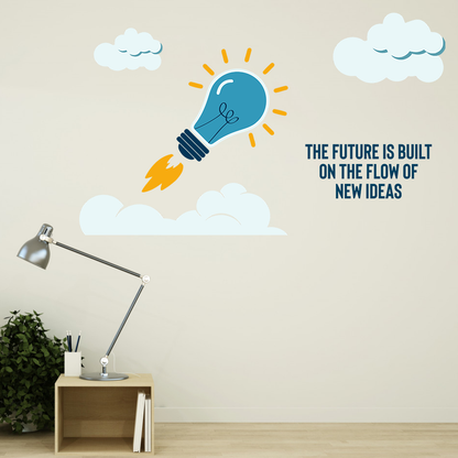 Future Ideas Rocket Lightbulb Wall Sticker