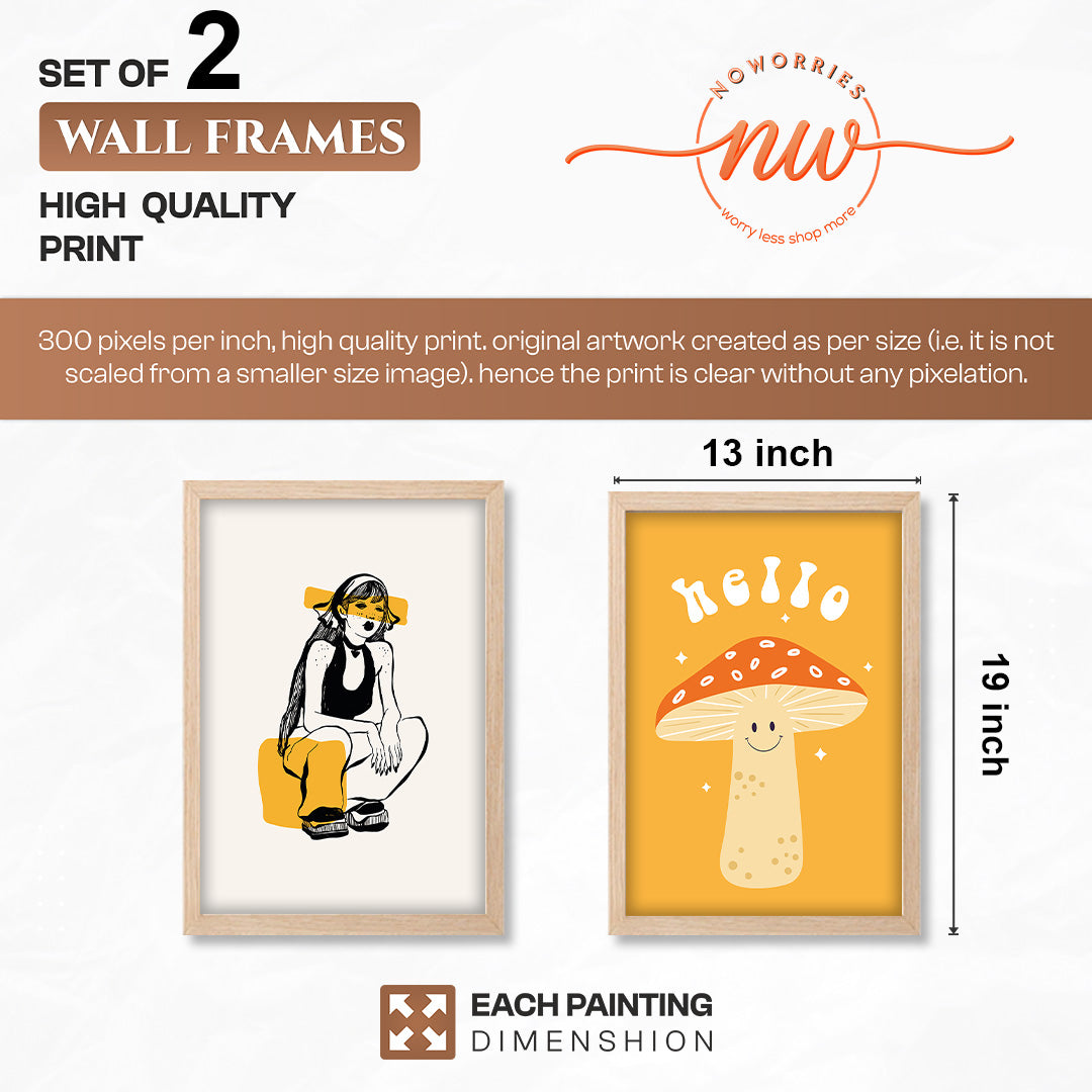 Whimsical Mushroom Framed Set