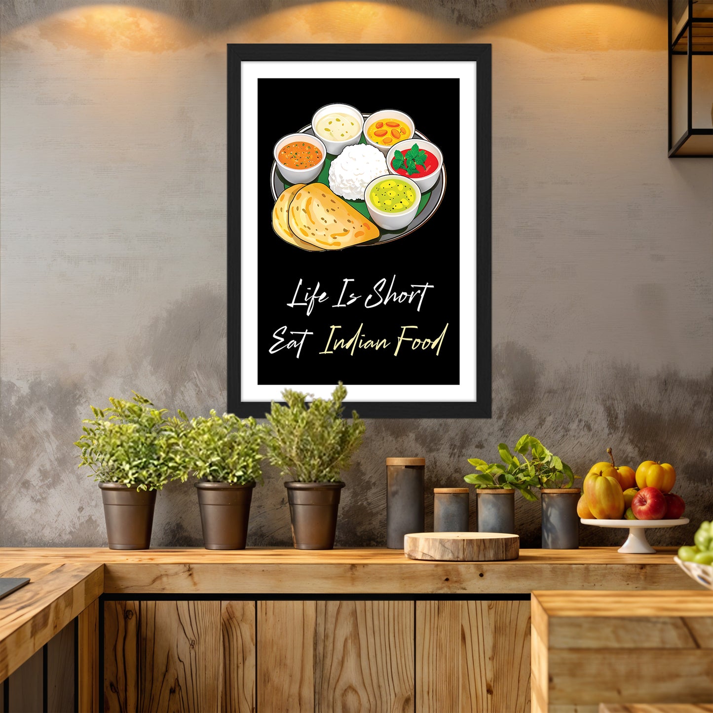 Indian Food Lover Wall Frame Set of 1