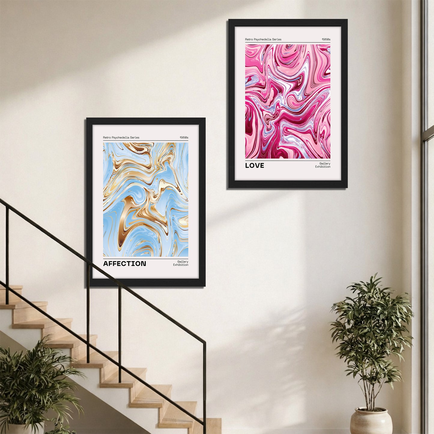 Affection & Love Marble Poster Set of 2