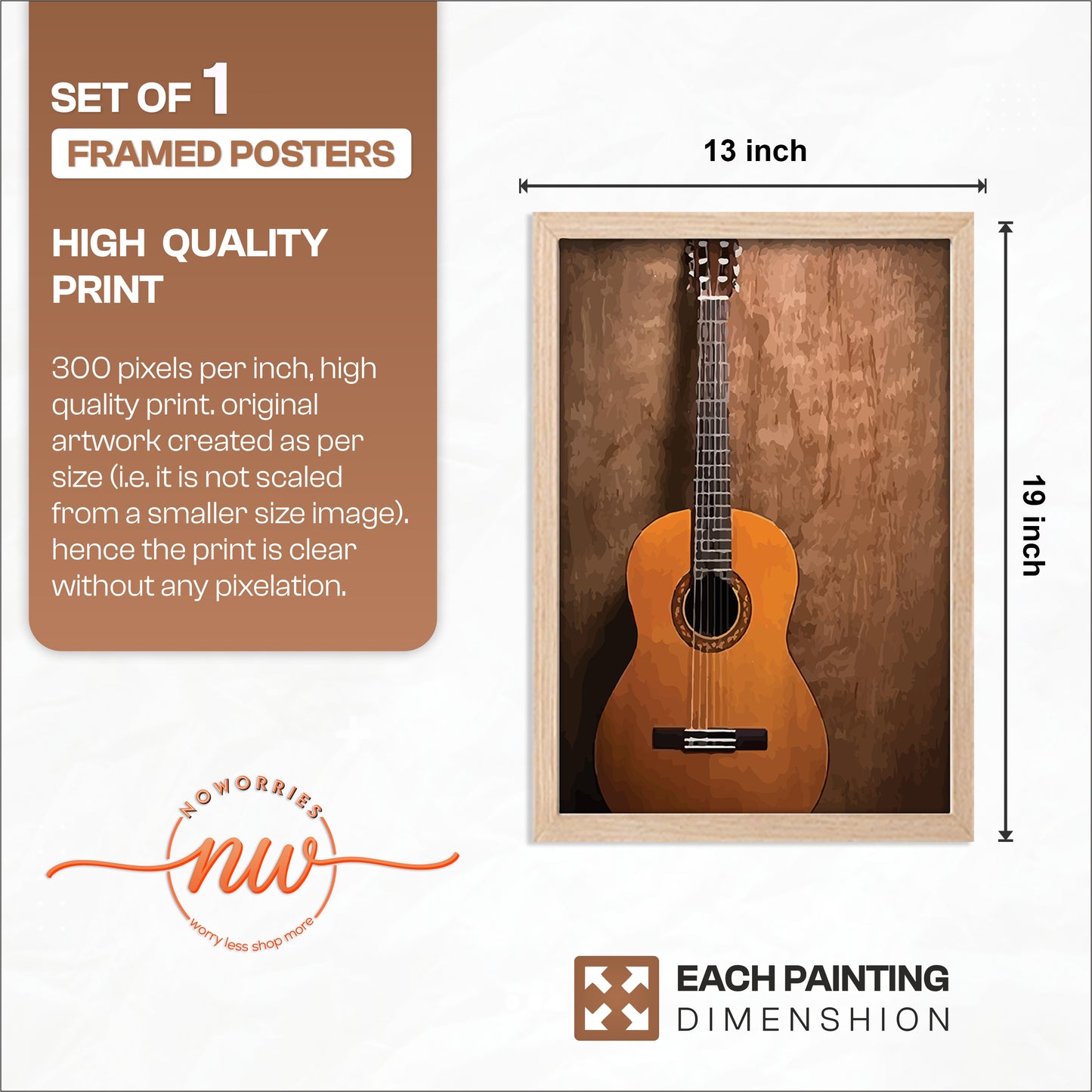 Classic Acoustic Guitar Framed Wall Art