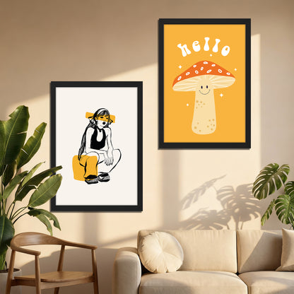 Whimsical Mushroom Framed Set