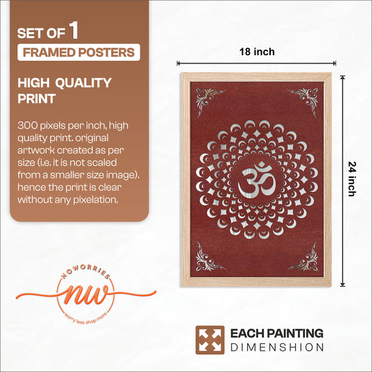 Om Mandala Pinewood Laser wall Art