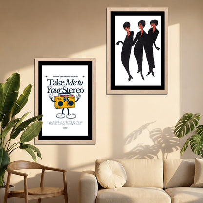 Retro Music & Soul Sisters Wall Art Set