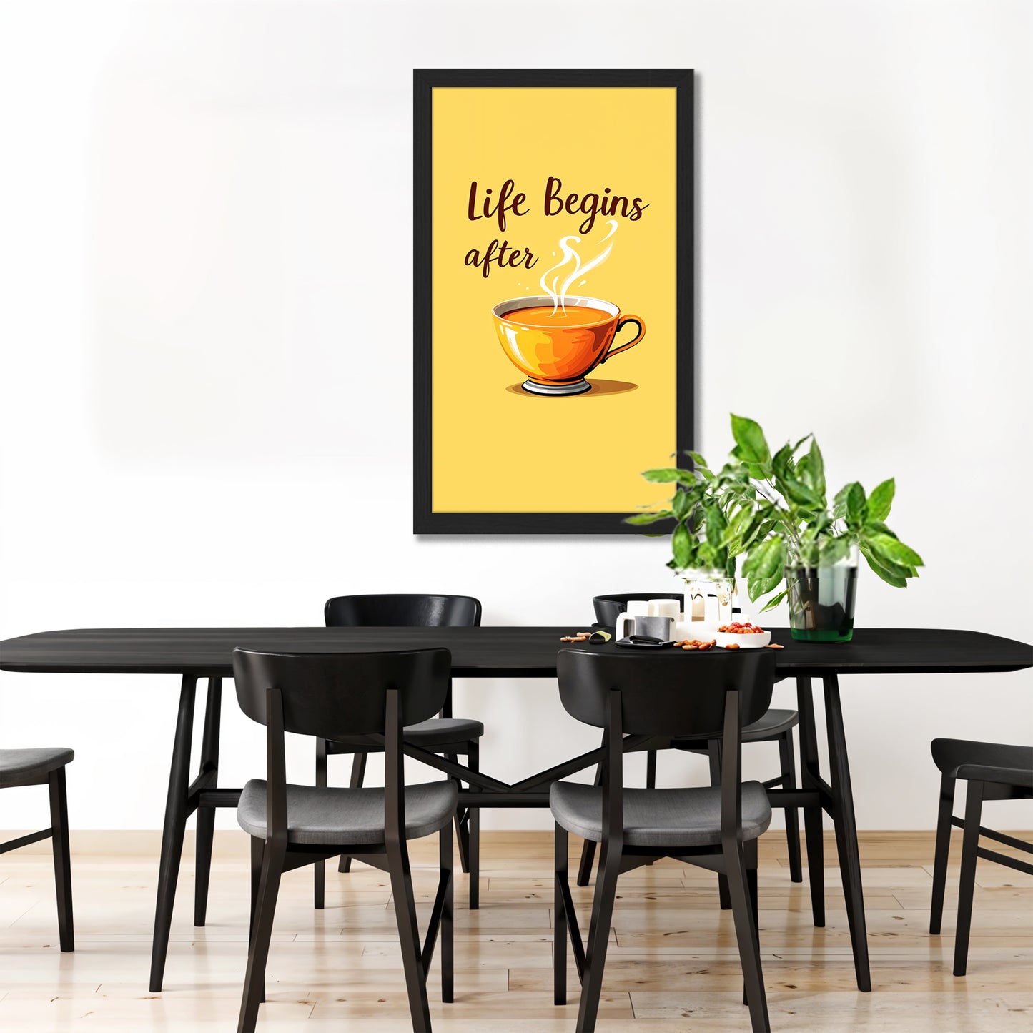 Life Begins After Tea Wall Frame Set of 1
