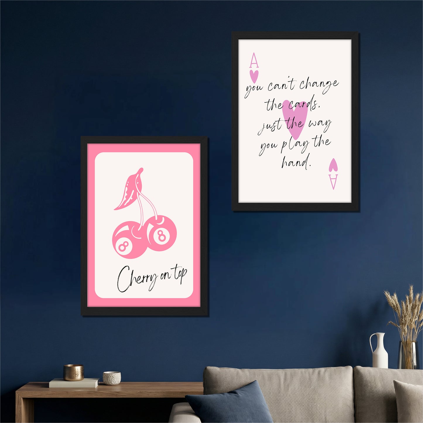 Cherry & Motivational Typography Print Set