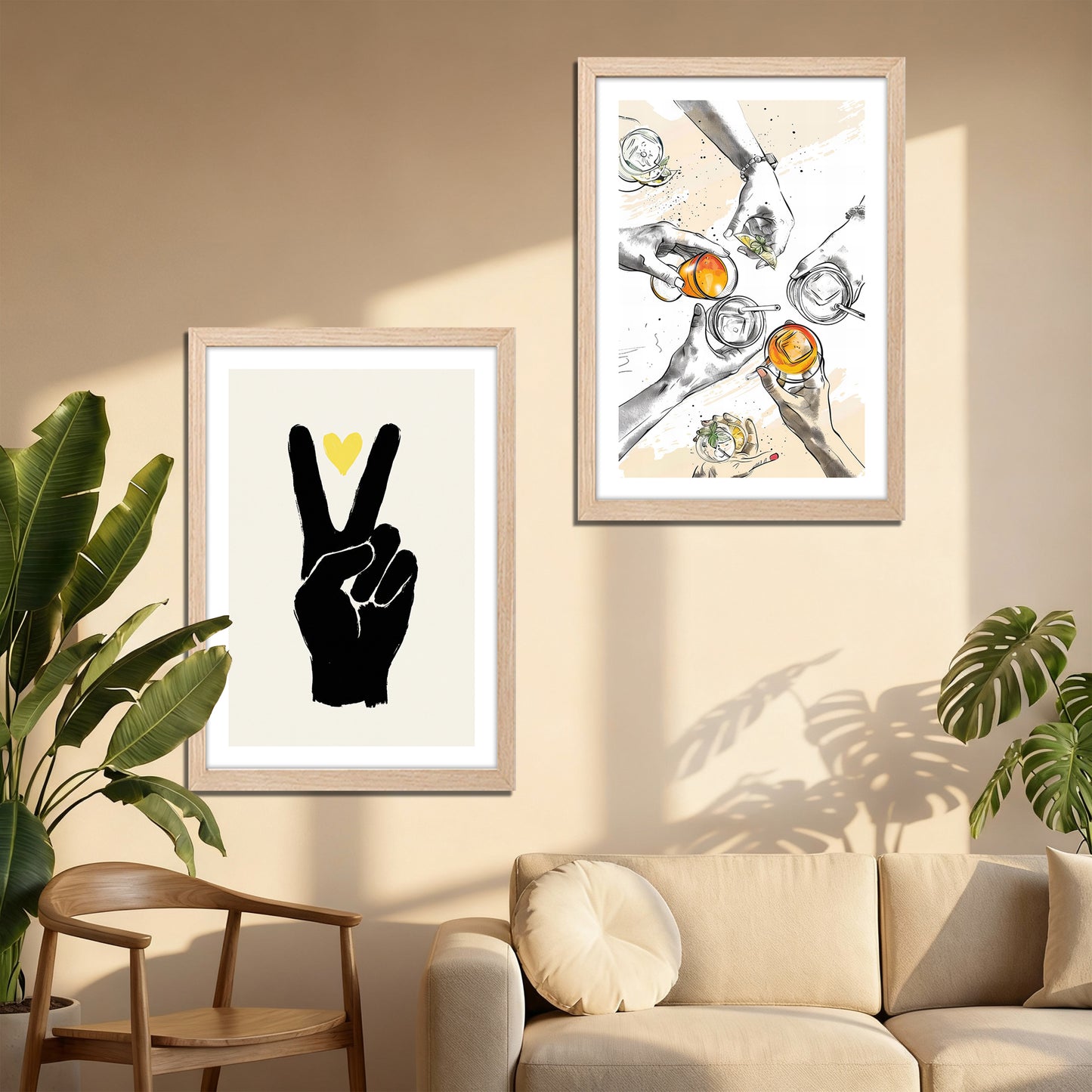 Peace Sign & Social Gathering Wall Art Set