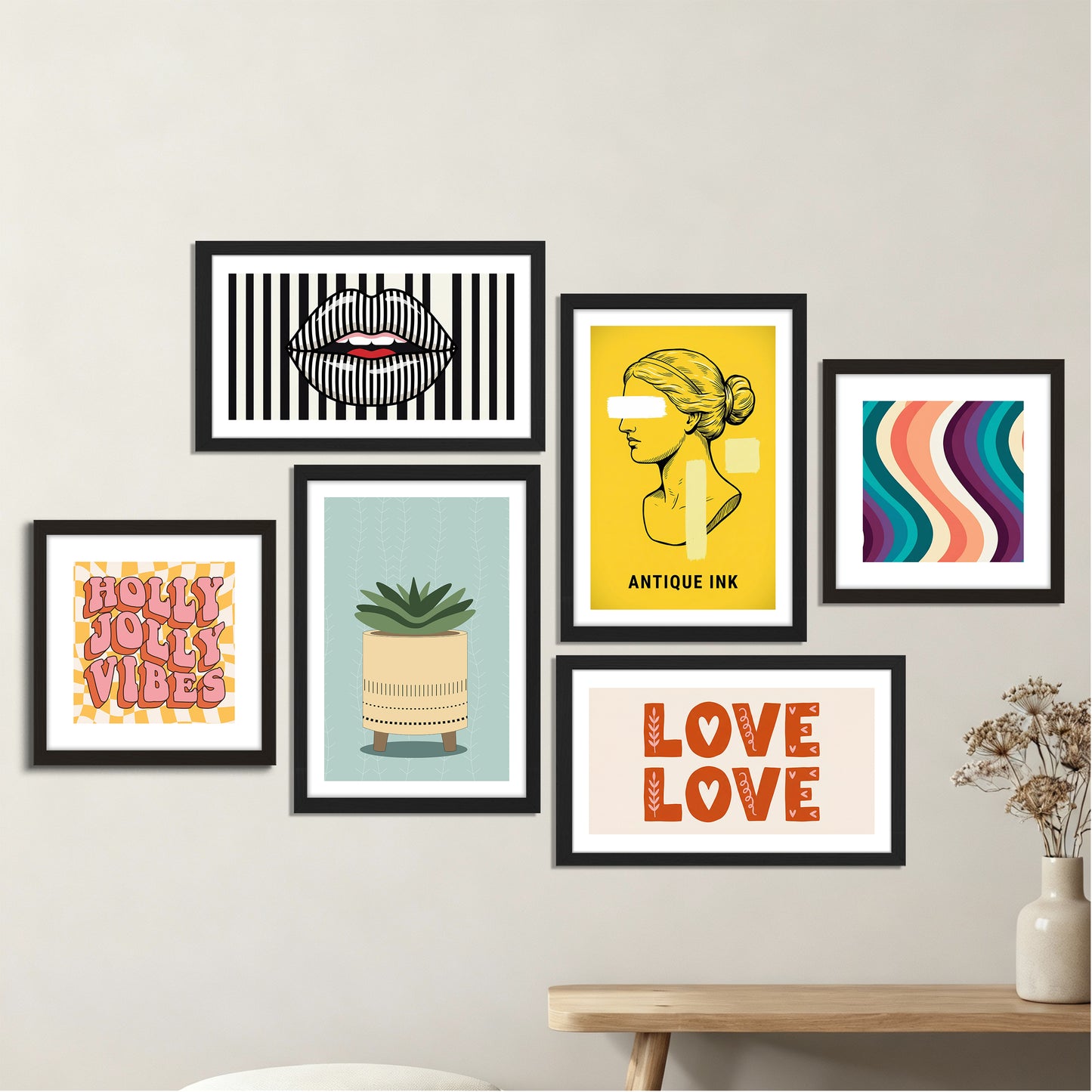 Retro Gallery Wall Set of 6