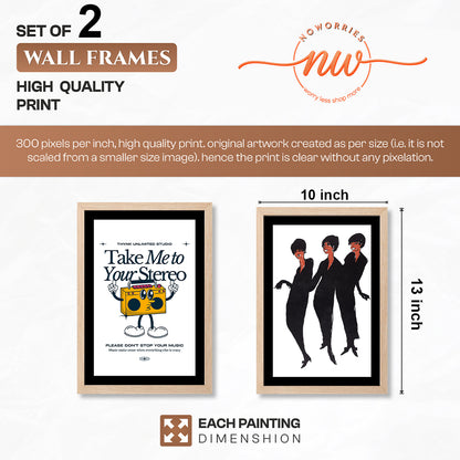 Retro Music & Soul Sisters Wall Art Set