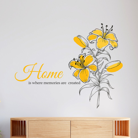 Yellow Lily Floral Wall Sticker